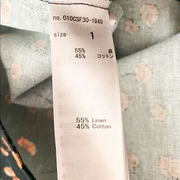 Moussy Linen Puff Sleeve Floral Print Mini Dress - Picture 3 of 4